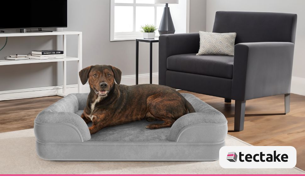 Ортопедичне ліжко для собак tectake® з Memory Foam, велике та середнє, м'яке та миється, 94 x 72 x 18 см
