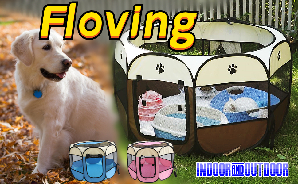 Кішка-бігове колесо Floving для домашніх тварин, складане, для використання в приміщенні та на вулиці, 8 прикрас, водонепроникне (M)