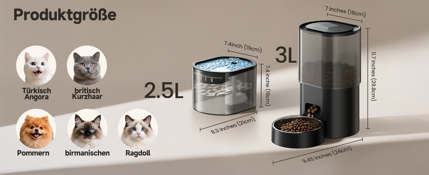 Автоматичний годівник для котів 2.5л з пульта дистанційного керування, програмування та антизастряганням