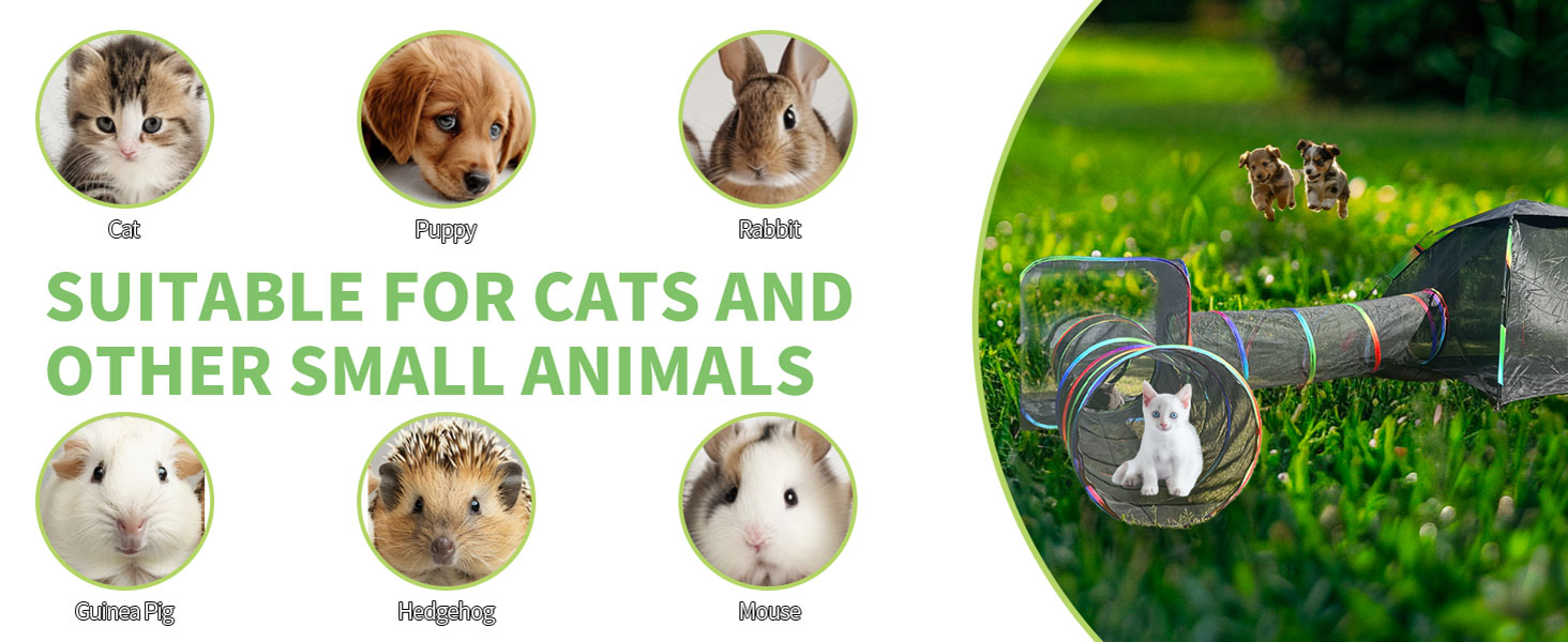 Клітка для котів Homegroove 4-в-1, набір для котів на вулицю з наметом та тунелем, для дрібних тварин