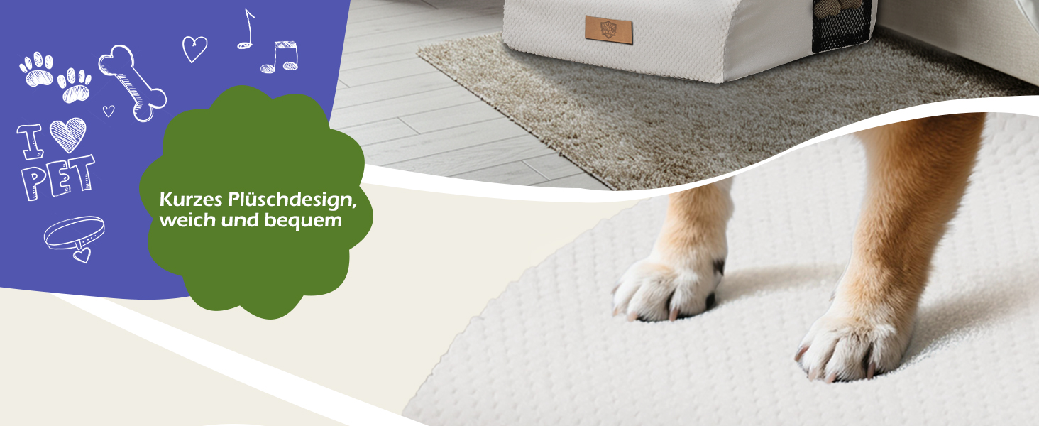 Сходинка для собак Eukue з 5 ступенів, складана, для маленьких та великих собак, з антиковзким покриттям, для ліжка, дивану (біла)