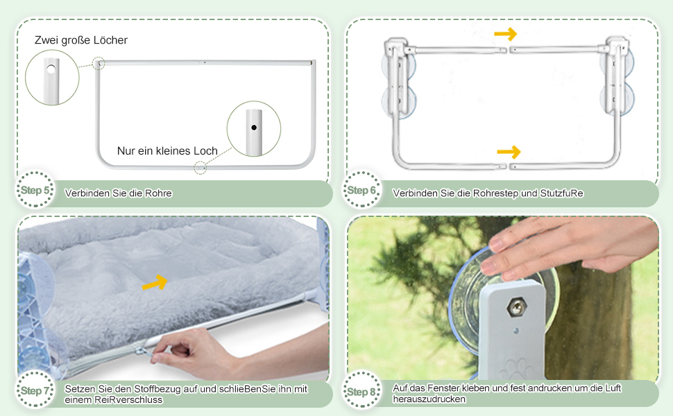 Кішка ліжко гамак для вікна, гамак для котів без мотузки, складане ліжко для котів на вікно з присосками, стабільний гамак для котів, вантажопідйомність 15 кг, сірий колір