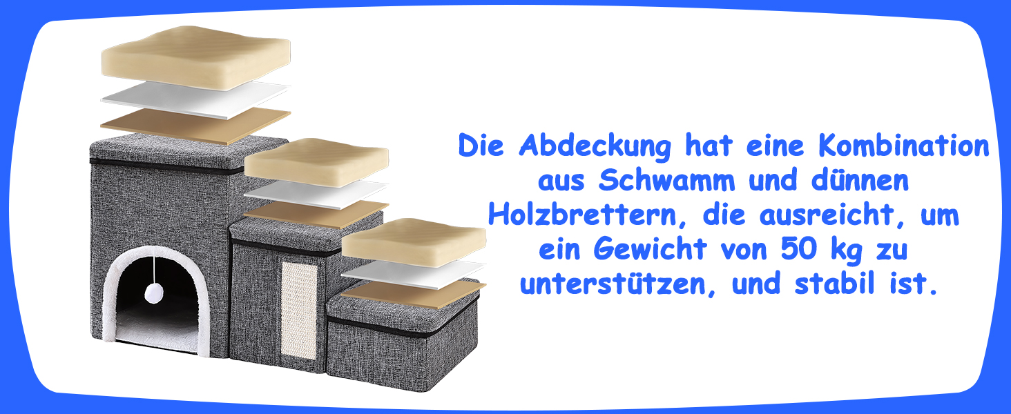 Сходинки для собак маленьких порід, 43 см, 3 сходинки, складаються, з которачкою, протиковзке покриття, до 50 кг, сірі