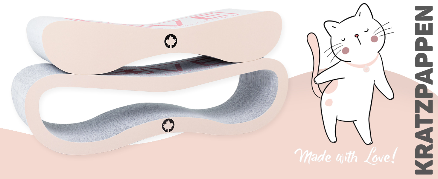 Кігтеточка для котів Orbit 2.0 рожева - Love Cat: картон, мотузка, шліфування кігтів