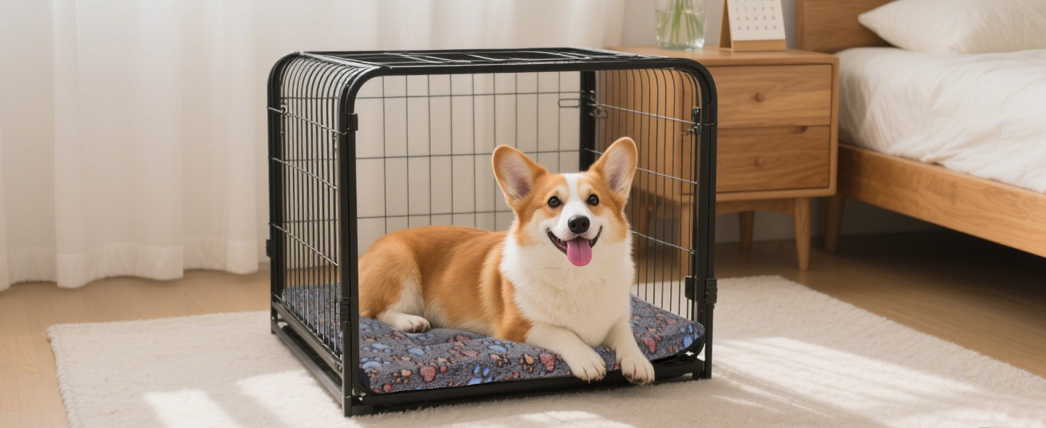 Ортопедичне ліжко для собак BVAGSS, миється, плюшеве, тепле, для собак маленьких, середніх та великих порід, XH083 (100x80 см, Колір: Кофе з лапками)