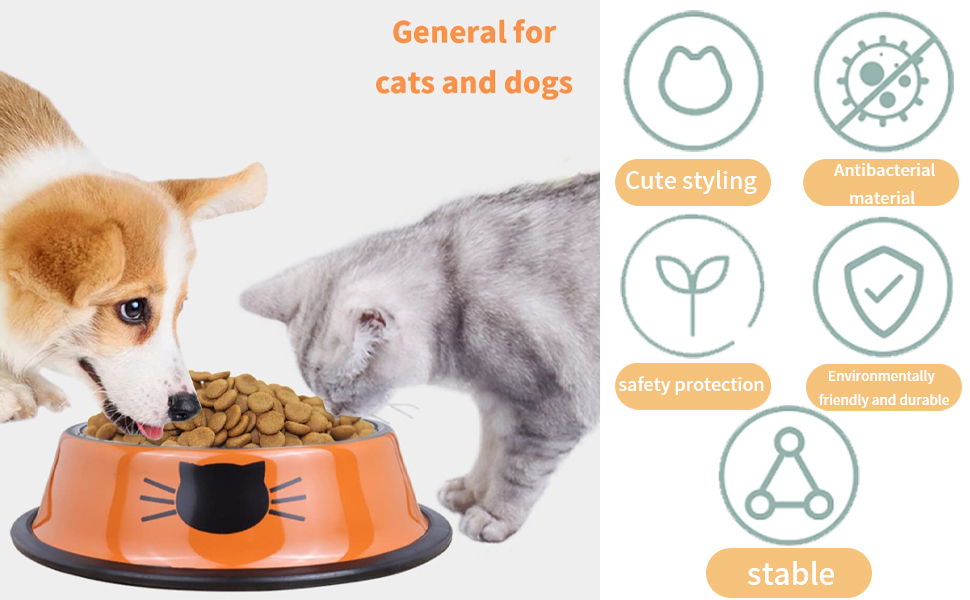 Набір мисок для котів Katzennäpfe: 4 шт. з нержавіючої сталі, протиковзкі, для води та корму, підходить для котів та цуценят