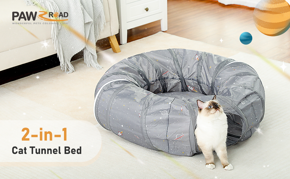 PAWZ Road Тоннель для котів Upgrade, сірий, сучасне ігрове приладдя для котів