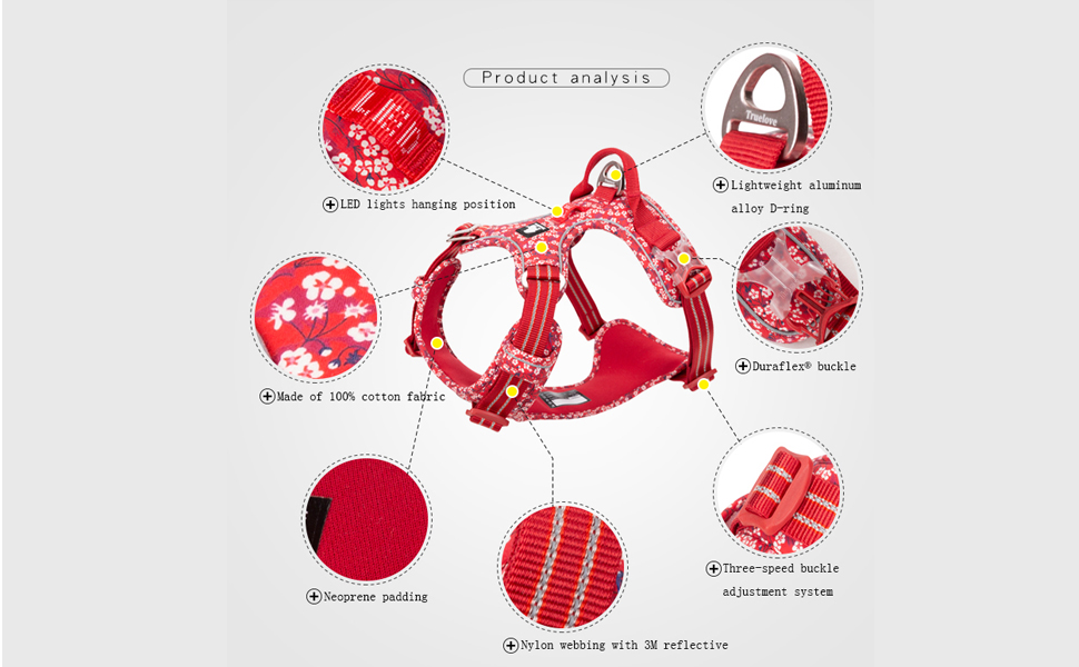 Нашийник для собак WINHYEPET Truelove No Pull TLH56512, світловідбиваючий, м'який, з регулюванням, XS, блакитний