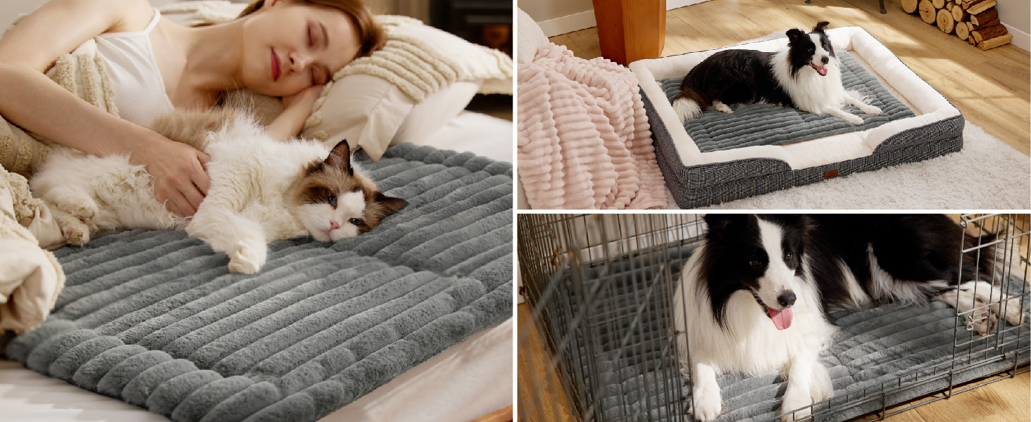 Тепла самонагрівальна підстилка для котів та собак BEDSURE - 76x50 см. Зручна, миюча, з антиковзаючою основою. Підійде для кліток та лежанок.