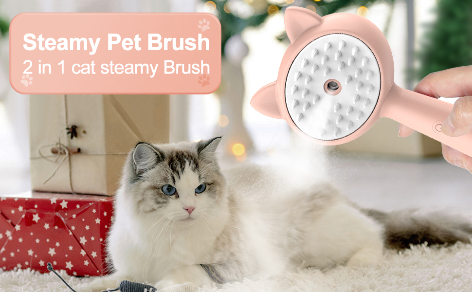 Кам'як для вичісування котів, щітка для грумінгу котів, видалення ковтунів та бруду, рожевий колір