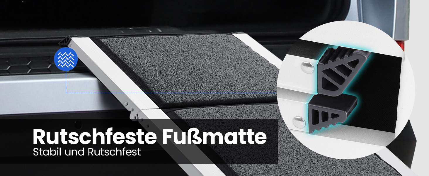 Східці для собак DAISTERN, розкладні, 170 x 44 см, з м'яким килимом, металевий каркас, для собак маленьких, середніх та великих порід