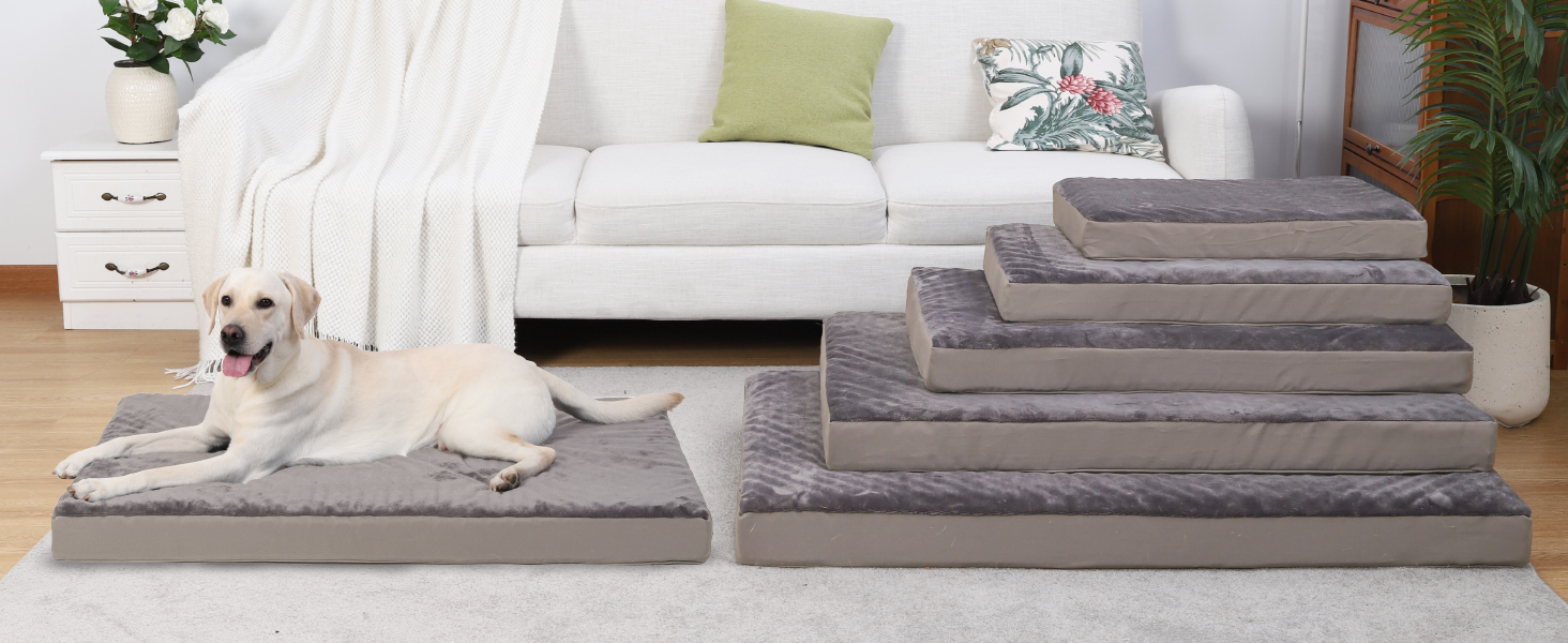 Ортопедичне ліжко для собак Favodormir, велике та середнє, 91x69x7 см (Сірий)