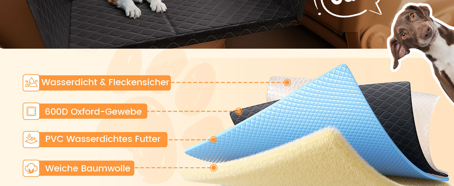 Захист для заднього сидіння авто Lamicall: міцна, вологостійка, для собак до 195 кг, захист від подряпин, підходить для авто та компактних SUV