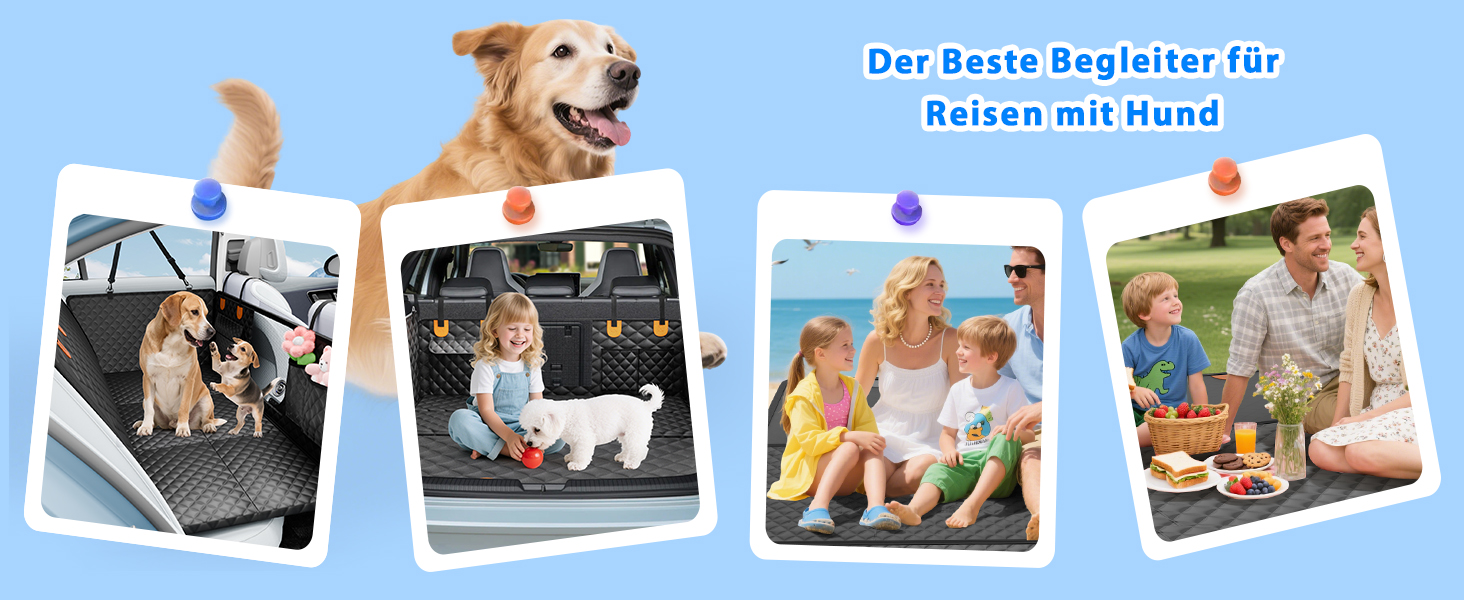 Накладка на сидіння автомобіля для собак, 2025, водонепроникна, неслизька, з жорсткою основою. Підходить для собак вагою до 180 кг (400 фунтів). Оранжево-чорна, товста, жорстка підошва. Ідеально для подорожей з тваринами в автомобілі/SUV.