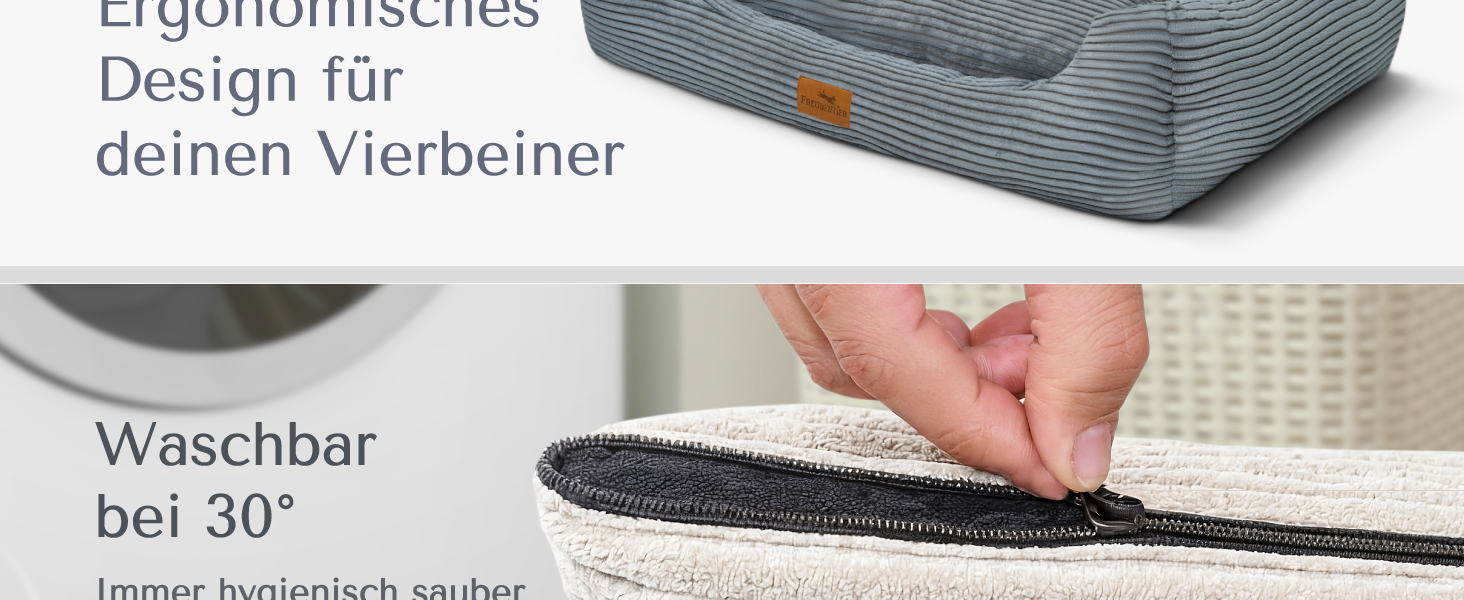Ортопедичне собаче ліжко Freudentier з корду - миється - знімний лежачий килимок - сертифікат Oeko® TEX - ручної роботи в Європі - для собак маленьких, середніх та великих порід (темно-сірий, L) - 100x70 см