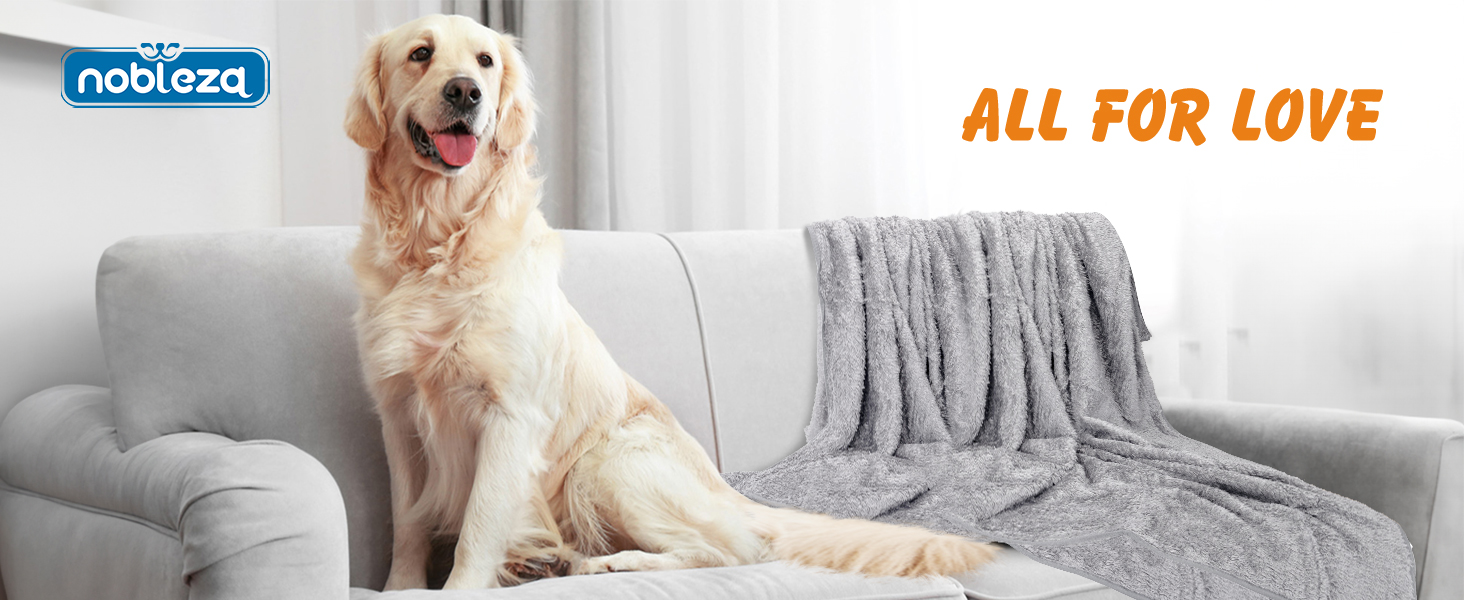 М'яка флісова підстилка для собак і котів Nobleza, 160 x 120 см, світло-сіра