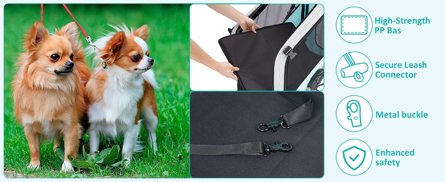 Візок для собак Ownpets - 3в1, для собак середніх порід (до 30 кг), блакитний, з автотранспортною коробкою, поворотні колеса та амортизація