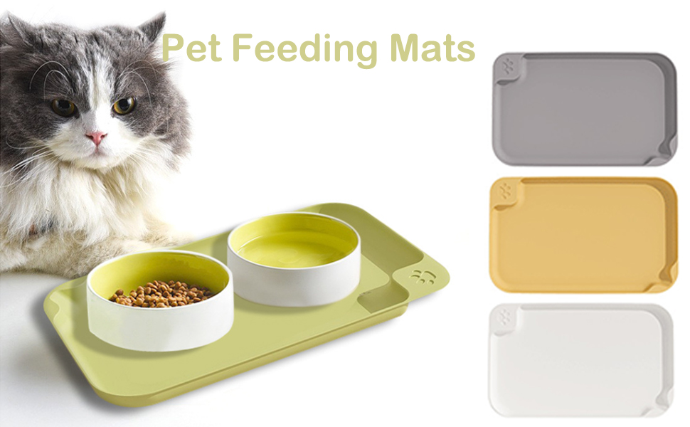 Водонепроникний килимок для годування собак та котів Octonyluck, 57.5x35.5 см, сірий