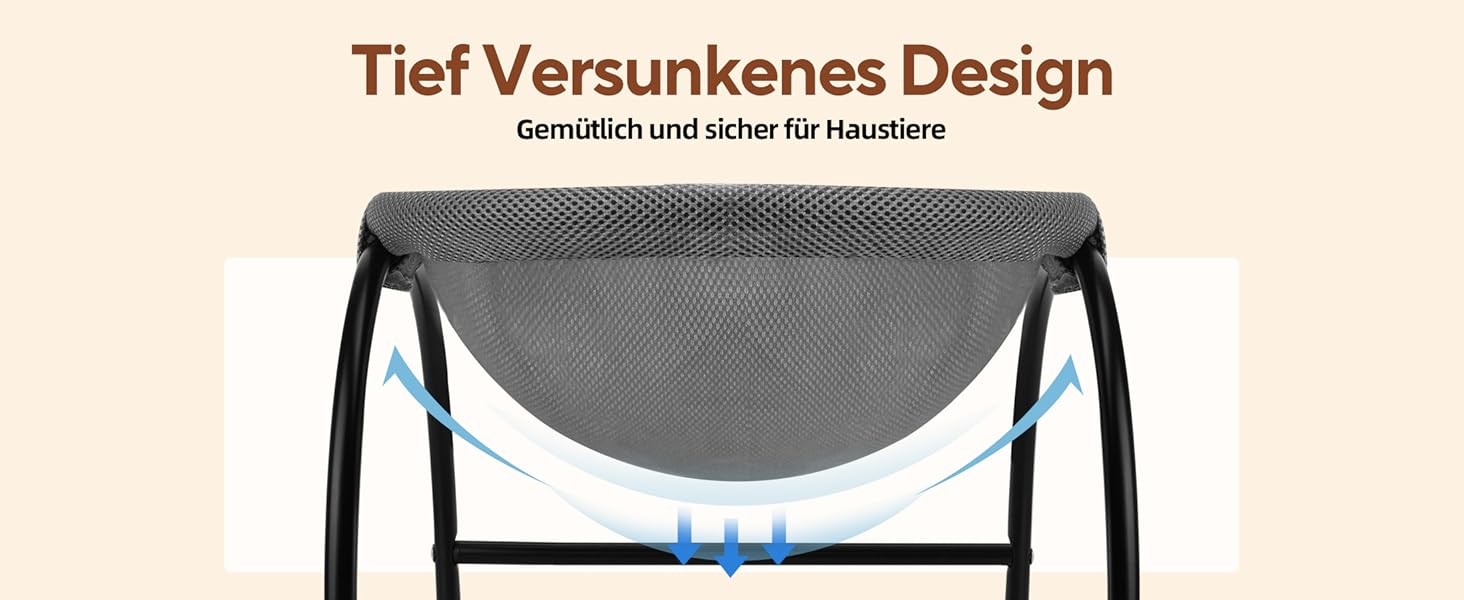 Гамак для котів LIFLIX Outdoor, підвісна лежанка знімним плюшем, для дому та вулиці (сірий)