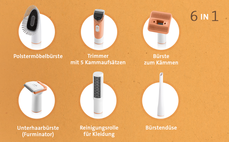 Ручний пилосос ETA Pet Master для догляду за тваринами: 3 рівні потужності, тришаровий фільтр, 1.4 л контейнер, LED-панель, самоочищуючі насадки