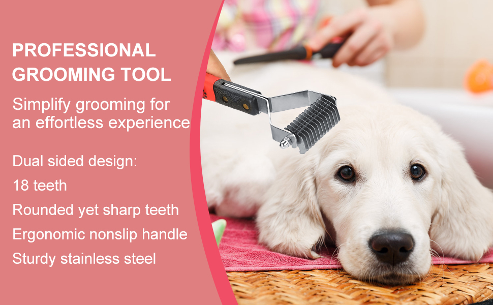 Професійна щітка для грумінгу собак та котів, видаляє підшерсток, розплутує шерсть (18 лез)