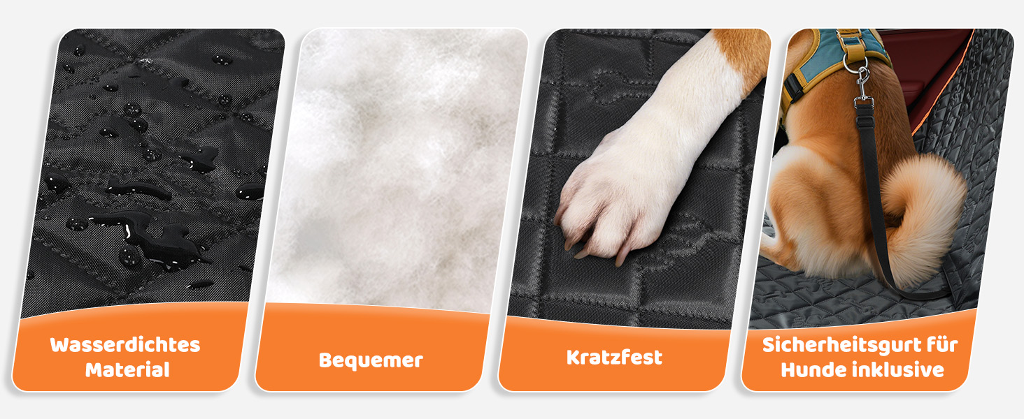 Захисний чохол на сидіння автомобіля для собак KYG, з кріпленням для собак, зносостійкий та водовідштовхуючий, 132x58x46 см