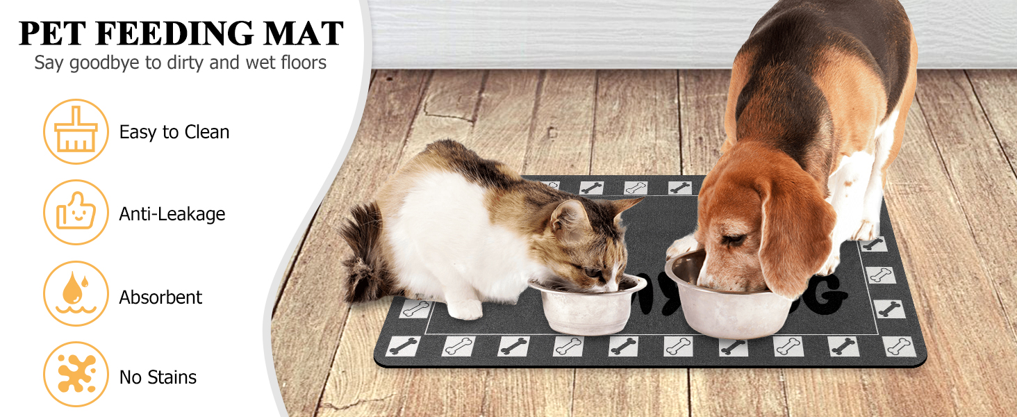 Підкладка під годівницю для собак та котів, 30 x 50 см, сіра, нековзна