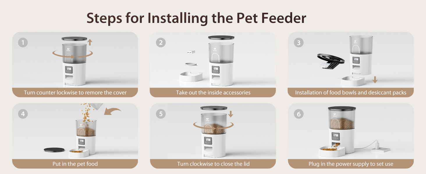 Автомат для годування котів та собак IMIPAW, 5L, WiFi, APP-керування, 1-10 прийомів їжі на день