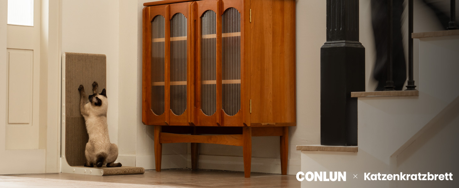 Кігтеточка для котів Conlun, L-подібна, 58 см, білий колір, для захисту меблів