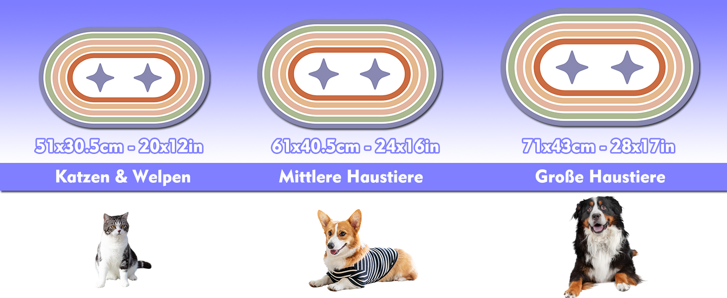 Підстилка для миски для собак та котів METEOROCK, 71x43 см, вбираюча, легко миється, фіолетовий зірка