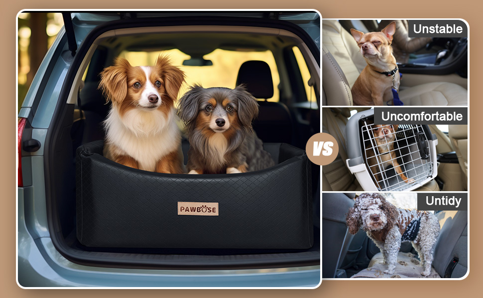 Автокрісло для собак, переноска для собак великих порід (до 25 кг) з ременем безпеки, водонепроникне автоліжко для тварин