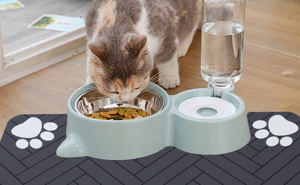 Килимок для годування собак та котів, суперпоглинаючий, неслизький, швидковисихаючий, легко миється (Темно-сірий, 40x60 см)