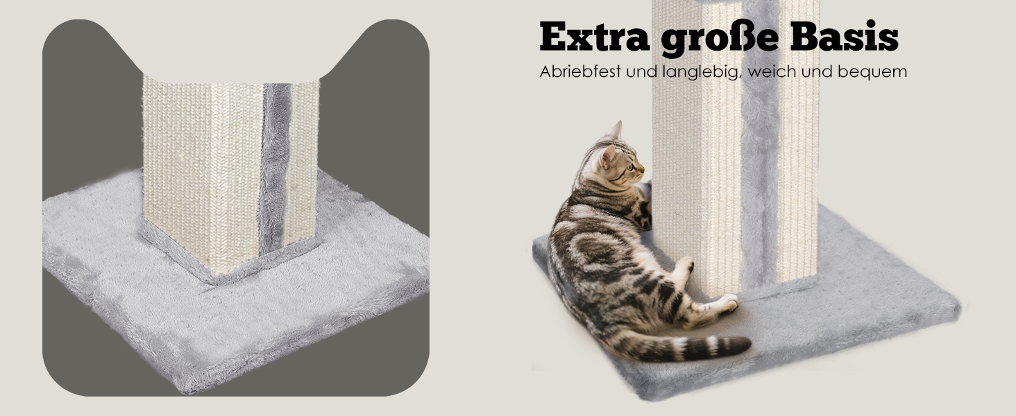 Котячий будиночок-когтеточка Eukue 80 см: велика платформа, мотузка з сизалю, стабільна база. Ідеально для кошенят та дорослих котів. Білий когтеточний комплекс