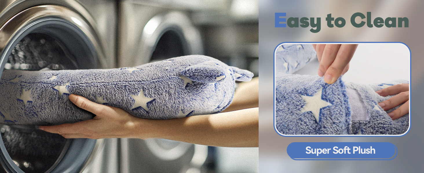 Подушка для собак POMESEA, велика, синього кольору. М'яка подушка для розслаблення з щільної бавовни для підтримки голови, шиї та спини. Машинне прання, зручна іграшка для собак, світиться в темряві.