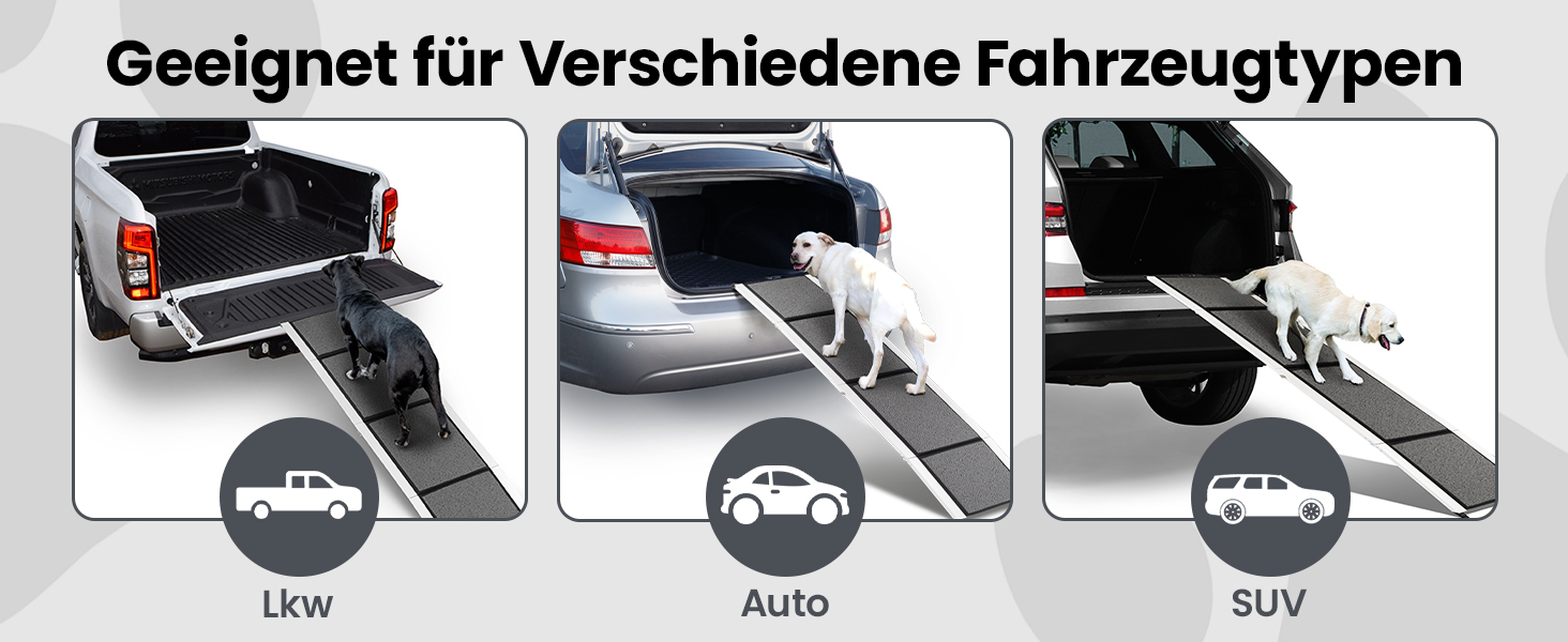 Східці для собак DAISTERN, розкладні, 170 x 44 см, з м'яким килимом, металевий каркас, для собак маленьких, середніх та великих порід