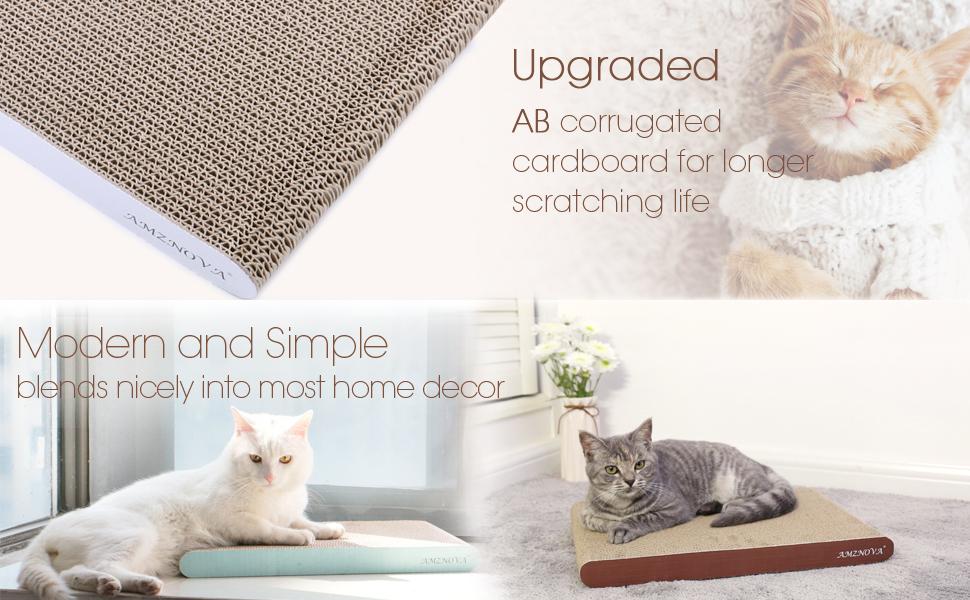 Котяче дряпальний картон AMZNOVA з котячою м'ятою, широке дряпальний борд, 43.2x30.5 см