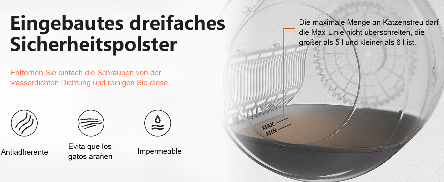 Автоматичний лоток для котів Katzenklo Selbstreinigend, 65л, XXL, з керуванням через додаток, для 2+ котів