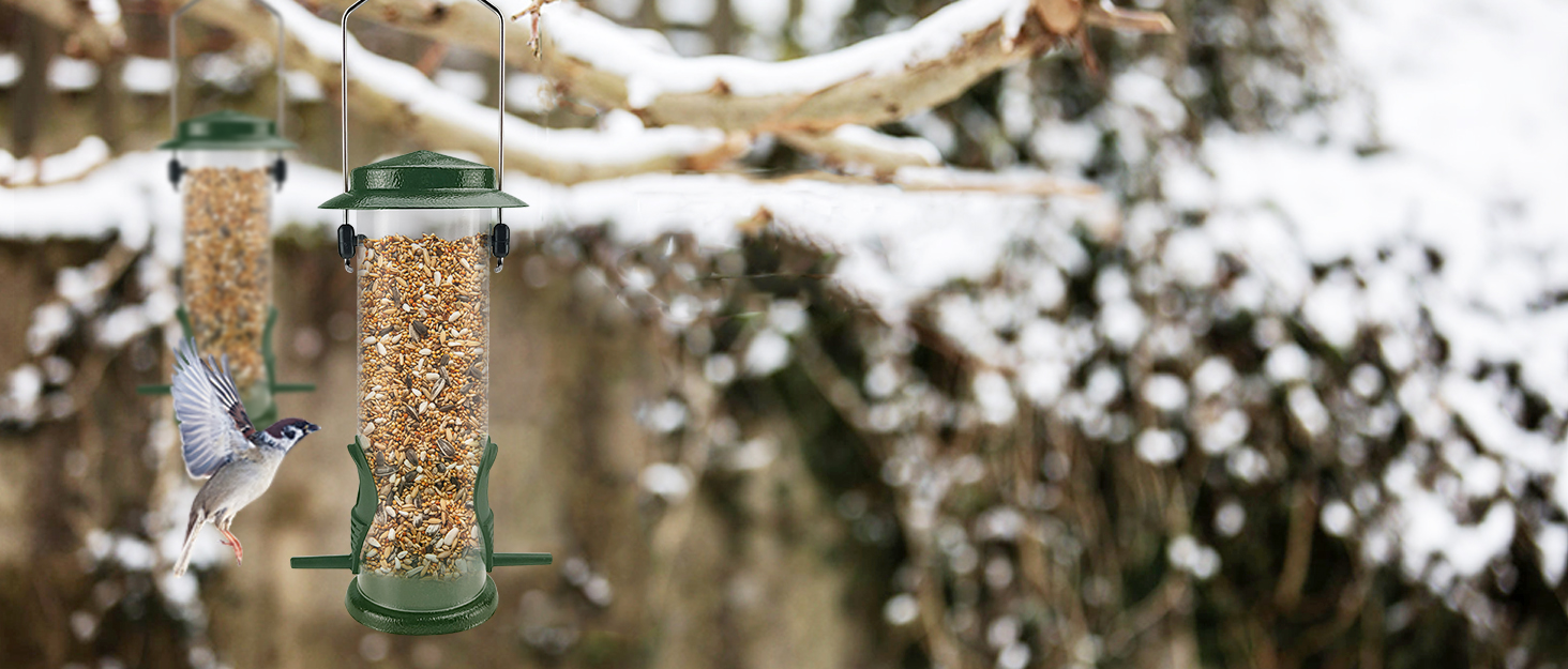 Годівниця для птахів Urban Deco з 2 годівницями, зелена (2 шт.)