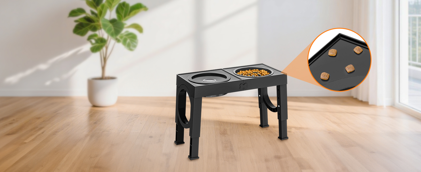 Набір мисок для собак X XBEN 3-в-1: миска для води з захистом від пролиття 1.4L, миска від захлистування 1L, годівниця з 5 рівнями регулювання висоти для середніх та великих собак, нековзна годівниця, рожевий колір