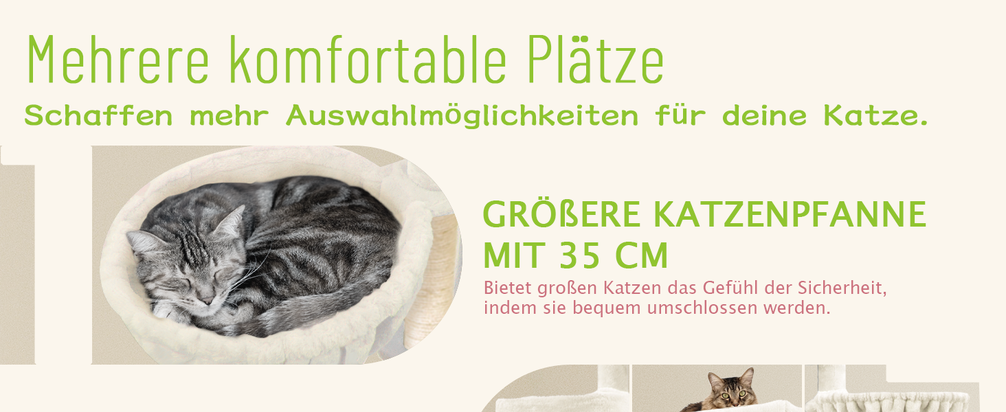 Дерев'яна кігтеточка для котів LEEJARD XXL, 148 см, з платформами, будиночком, гамаком, іграшками та захистом від перекидання, бежева