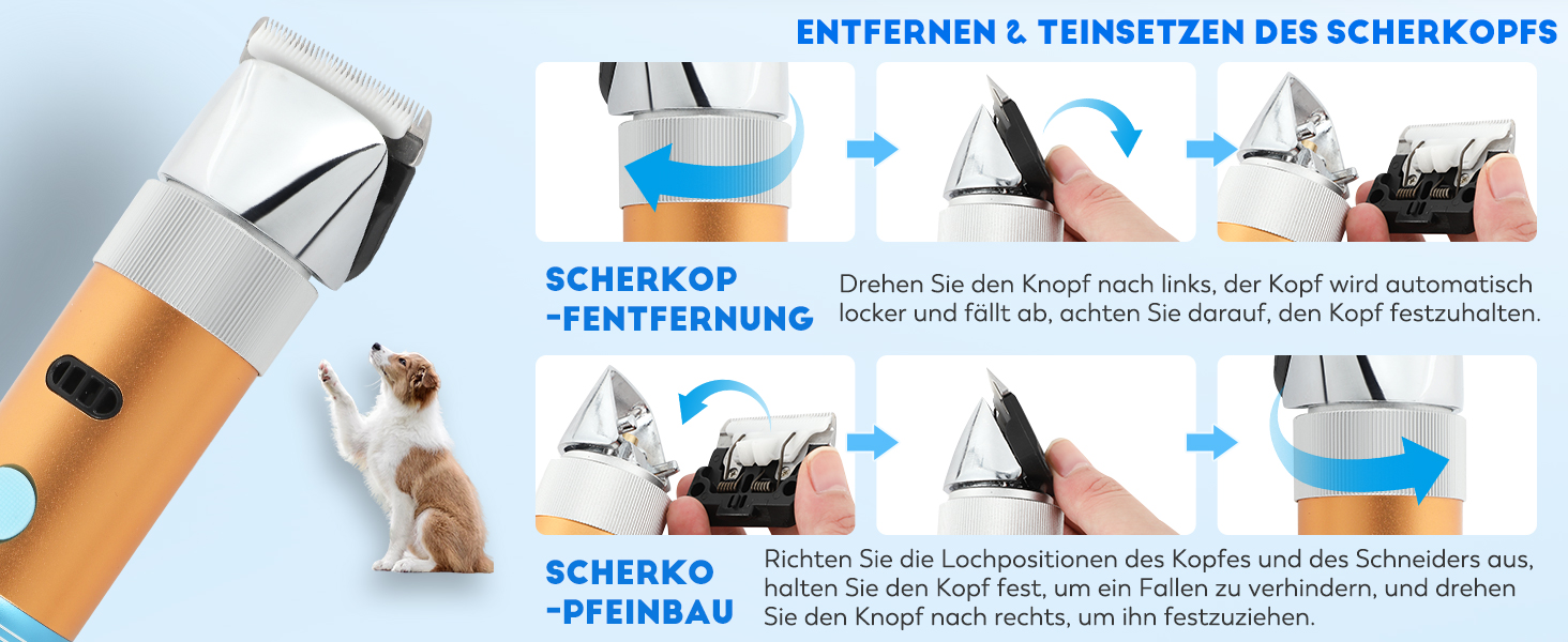 Електрична машинка для стрижки собак CGOLDENWALL 400W – професійна, акумуляторна, з набором насадок 3мм+6мм, 5 годин роботи, тиха (<50db), запобігає заплутування шерсті