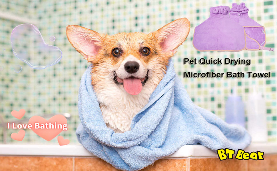 Рушник для собак з мікрофібри з капюшоном, супер вбираючий, швидковисихаючий, XL, зелений