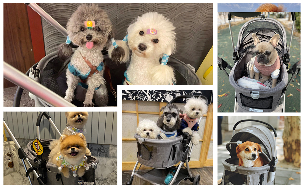 Візок для собак та котів з функцією складання - сірий, 73 x 55 x 100 см, до 15 кг