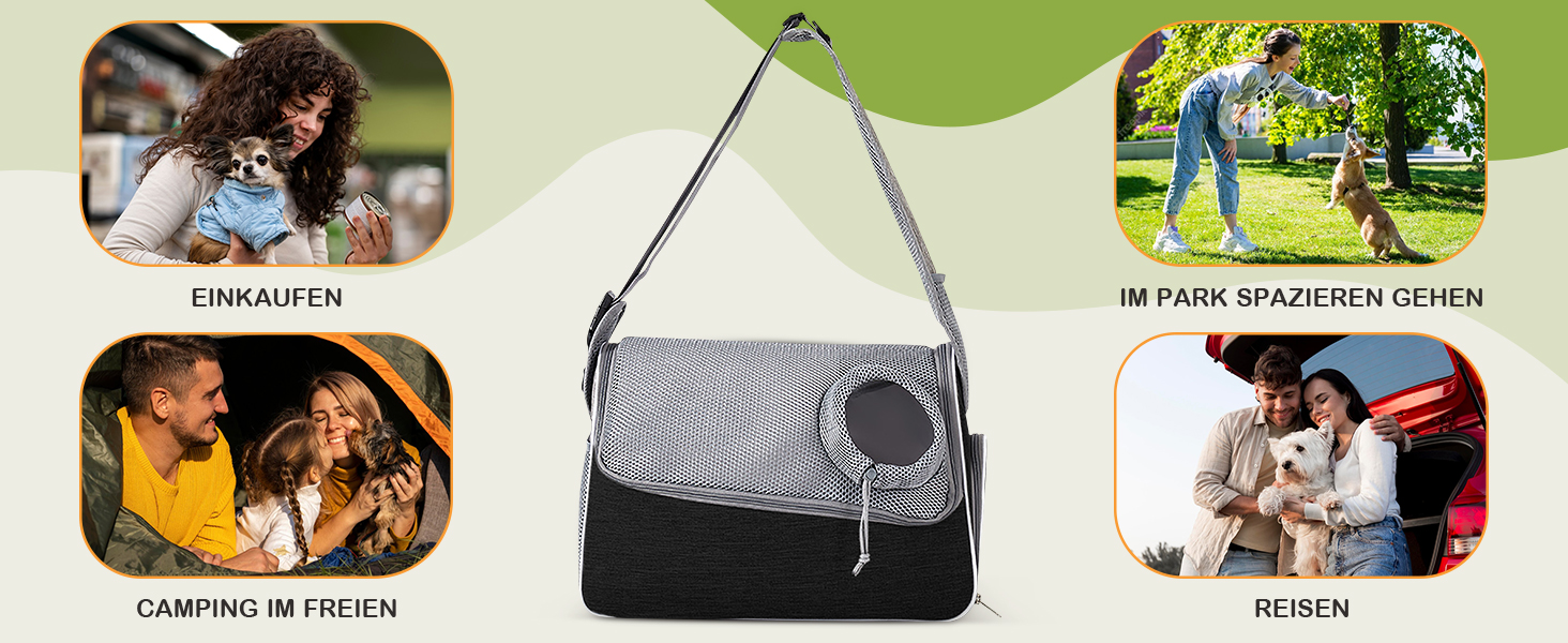 Траверс для собак ALLSOPETS: регульована переноска для маленьких собак та котів з жорстким дном та вентиляцією, сіра