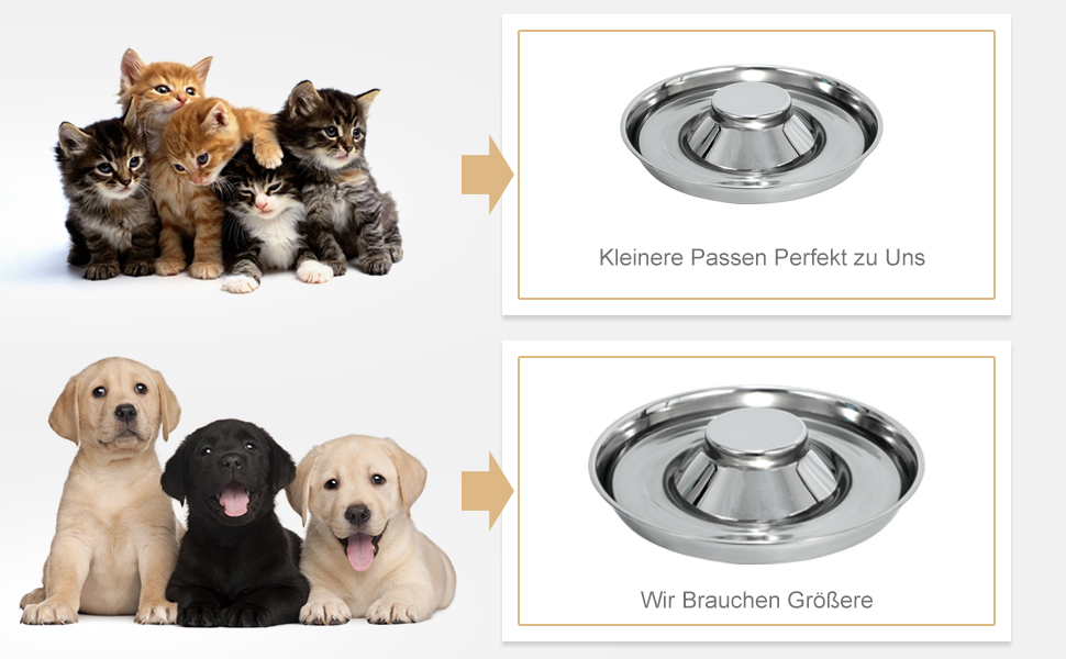 Набір з 2 мисок для собак з нержавіючої сталі LEACOOLKEY - миски для корму та води, для повільного годування, для маленьких собак, котів, тварин, сріблясті