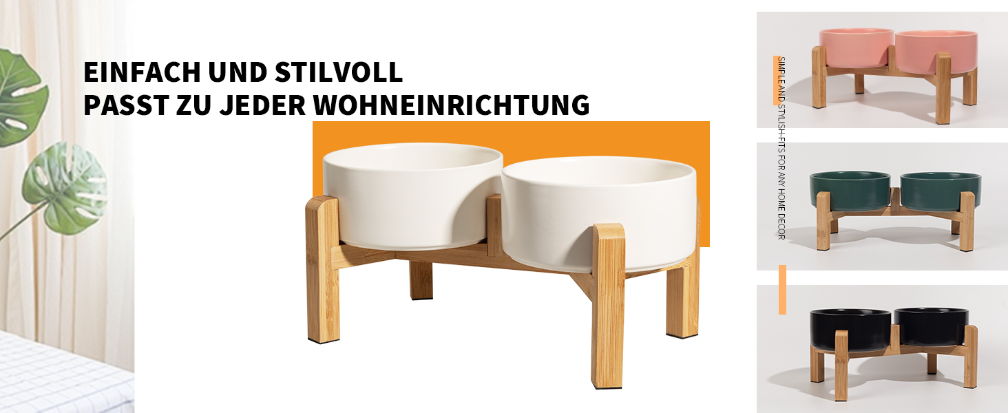 Набір мисок для собак, підняті миски, кераміка, протиковзкий стійкий, 2 шт., 850 мл, білий