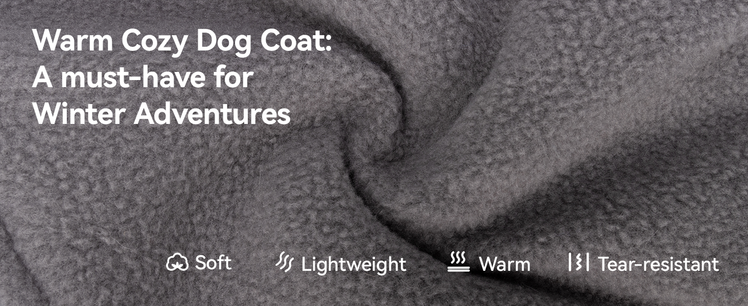 Зимова куртка для собак FeiaX Ware з флісу, тепла жилетка для собак з кільцем D, одяг для собак, варіація для маленьких та середніх собак (Сірий, L)