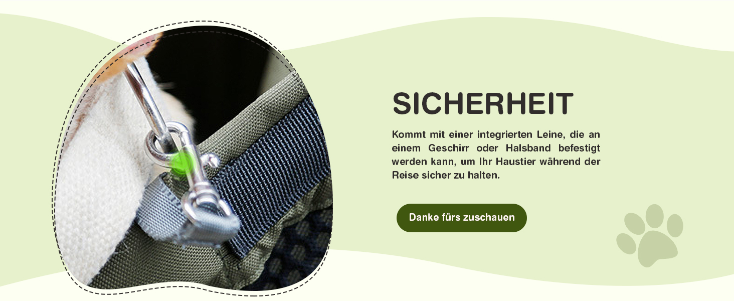 Hunderucksack ALLSOPETS для маленьких собак - Легкий, дихаючий, зручний, з поводком, для подорожей, прогулянок, активного відпочинку (Оливковий, M)