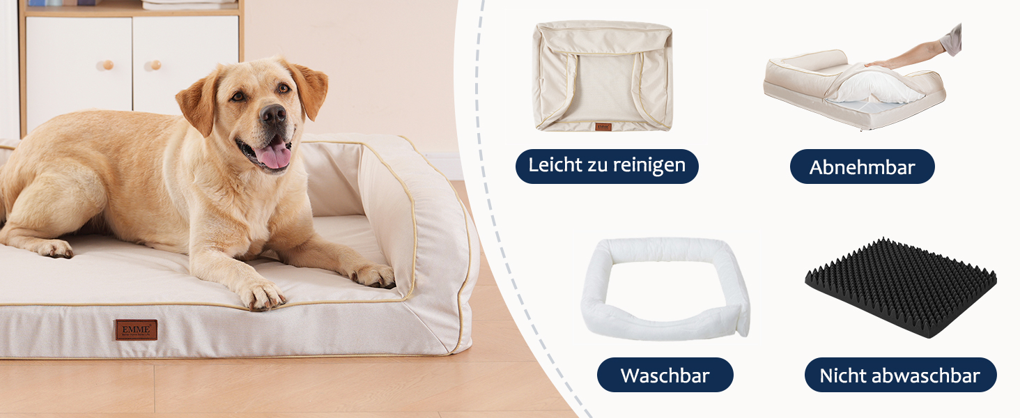 Ортопедичне ліжко для собак XL, 111x86x25 см, Memory Foam, водовідштовхувальне, сірого кольору