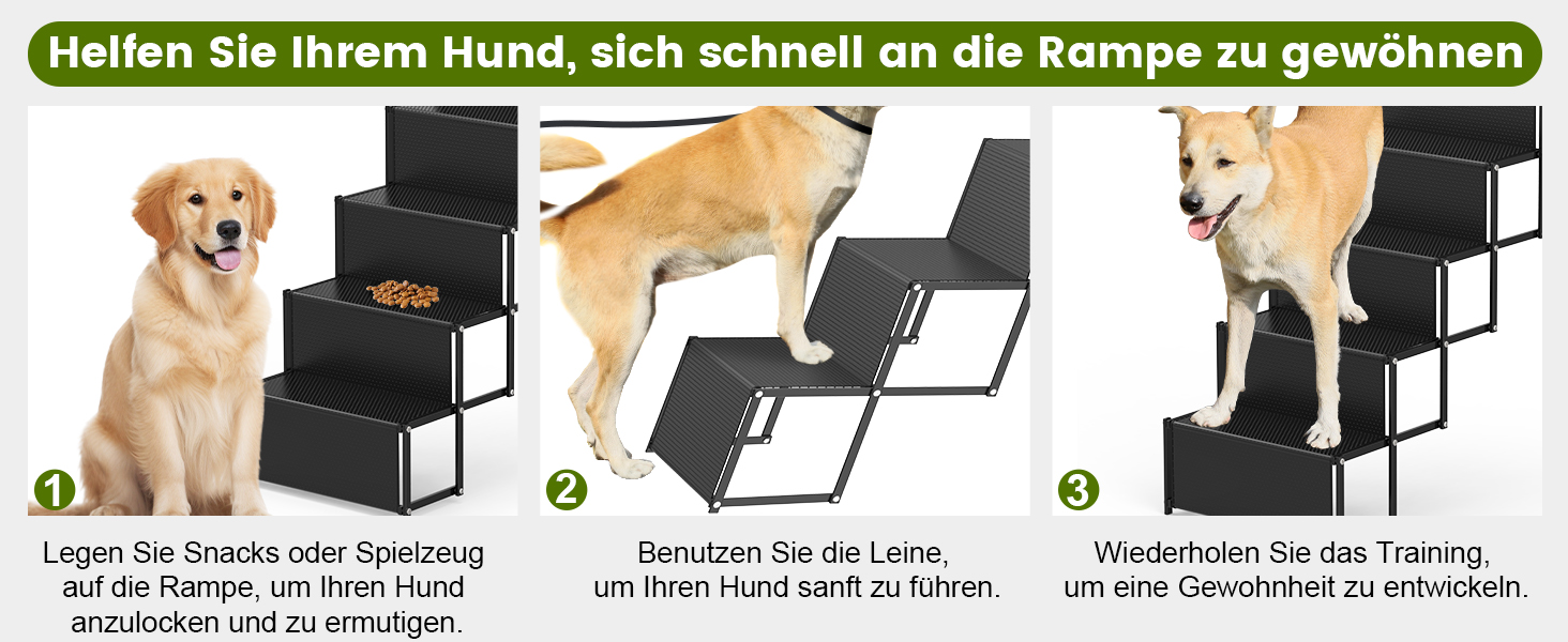 Сходинки для собак XARILK - 5-ступенева складана трепетка з алюмінію, до 110 кг, 44 см, для авто, позашляховиків, ліжок та вантажівок